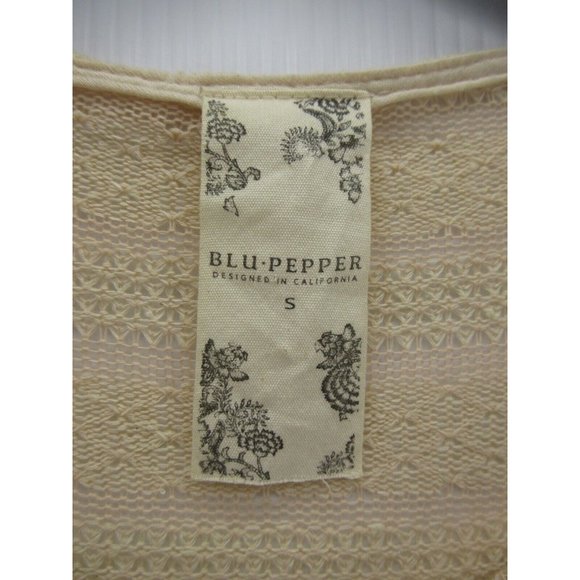 Blu Pepper Sweater Small Tunic Pullover Crochet Handkerchief Hem * - Picture 11 of 13